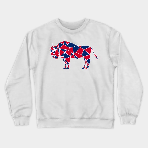 Geometric Bison Design Crewneck Sweatshirt by zsonn